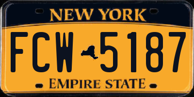 NY license plate FCW5187