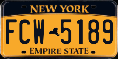 NY license plate FCW5189
