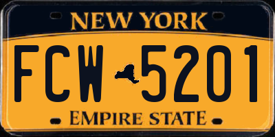 NY license plate FCW5201