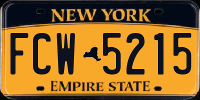 NY license plate FCW5215