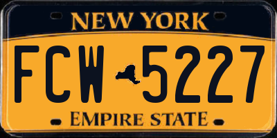 NY license plate FCW5227