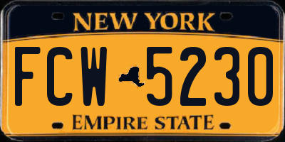 NY license plate FCW5230