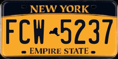 NY license plate FCW5237