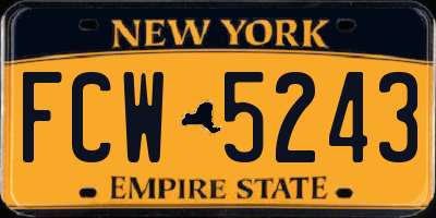 NY license plate FCW5243