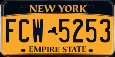 NY license plate FCW5253