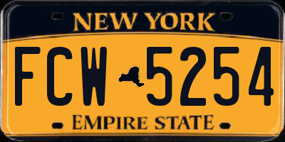 NY license plate FCW5254