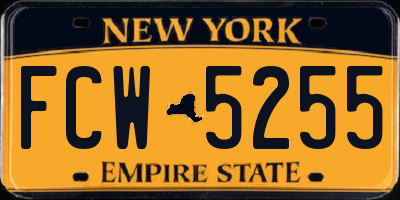 NY license plate FCW5255