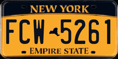 NY license plate FCW5261