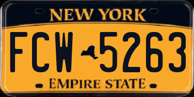 NY license plate FCW5263