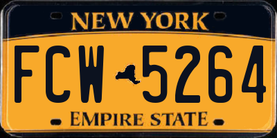 NY license plate FCW5264