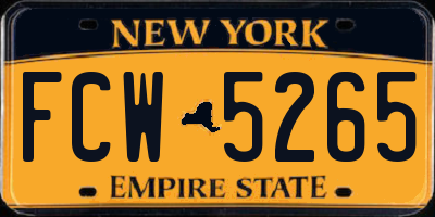 NY license plate FCW5265