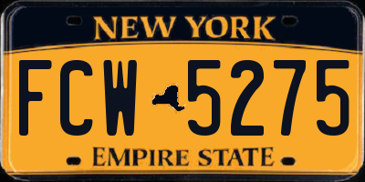 NY license plate FCW5275