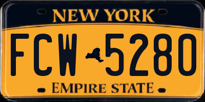 NY license plate FCW5280
