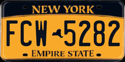 NY license plate FCW5282