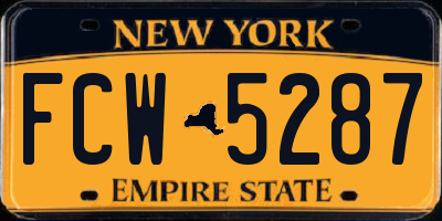 NY license plate FCW5287