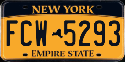 NY license plate FCW5293