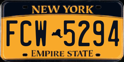 NY license plate FCW5294