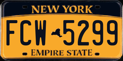 NY license plate FCW5299