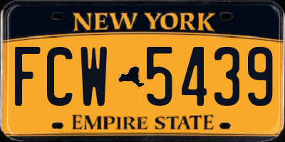 NY license plate FCW5439