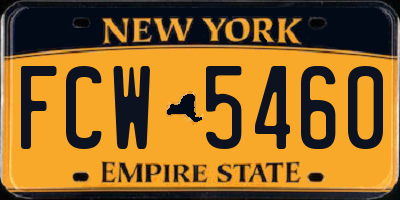 NY license plate FCW5460