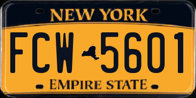 NY license plate FCW5601