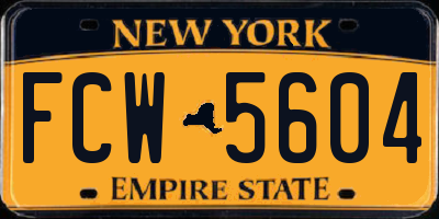 NY license plate FCW5604