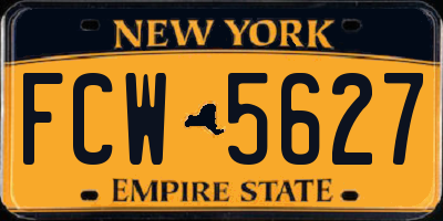 NY license plate FCW5627