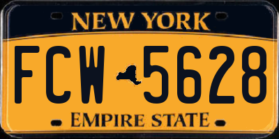 NY license plate FCW5628