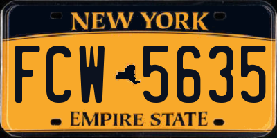 NY license plate FCW5635