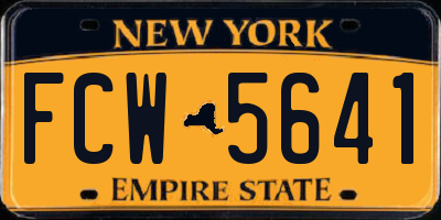 NY license plate FCW5641
