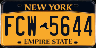 NY license plate FCW5644