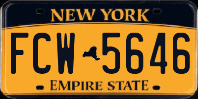 NY license plate FCW5646