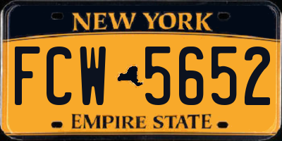NY license plate FCW5652