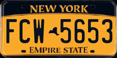 NY license plate FCW5653