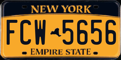 NY license plate FCW5656