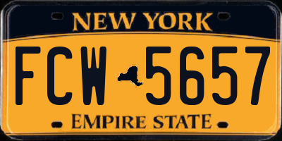 NY license plate FCW5657