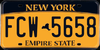 NY license plate FCW5658