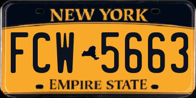 NY license plate FCW5663