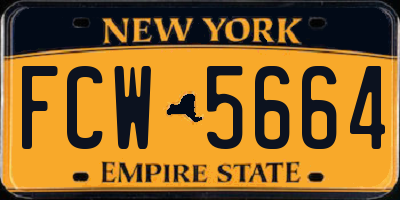 NY license plate FCW5664
