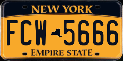 NY license plate FCW5666