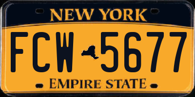 NY license plate FCW5677