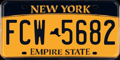 NY license plate FCW5682