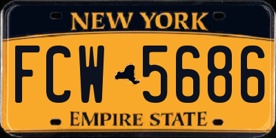 NY license plate FCW5686