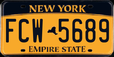 NY license plate FCW5689