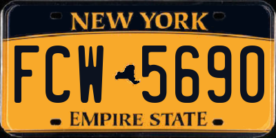 NY license plate FCW5690