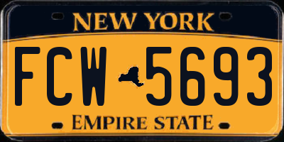 NY license plate FCW5693