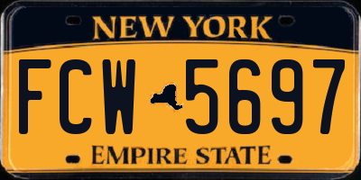 NY license plate FCW5697