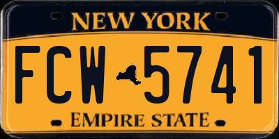 NY license plate FCW5741