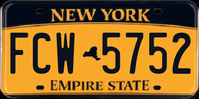 NY license plate FCW5752