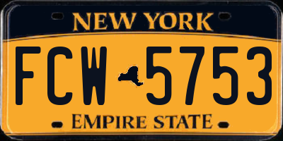 NY license plate FCW5753